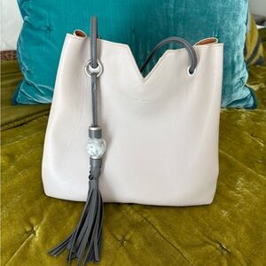 Elegant Gray vegan leather Tote Bag